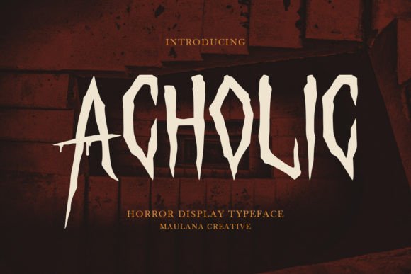 Acholic Font: Spooky Display Typeface for Crafters